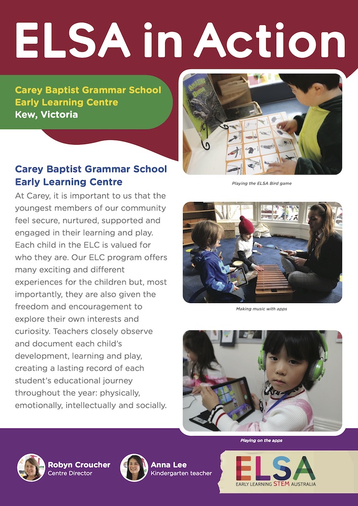 ELSA in Action at Carey Baptist Grammar School Early Learning Centre Kew Victoria Page 1